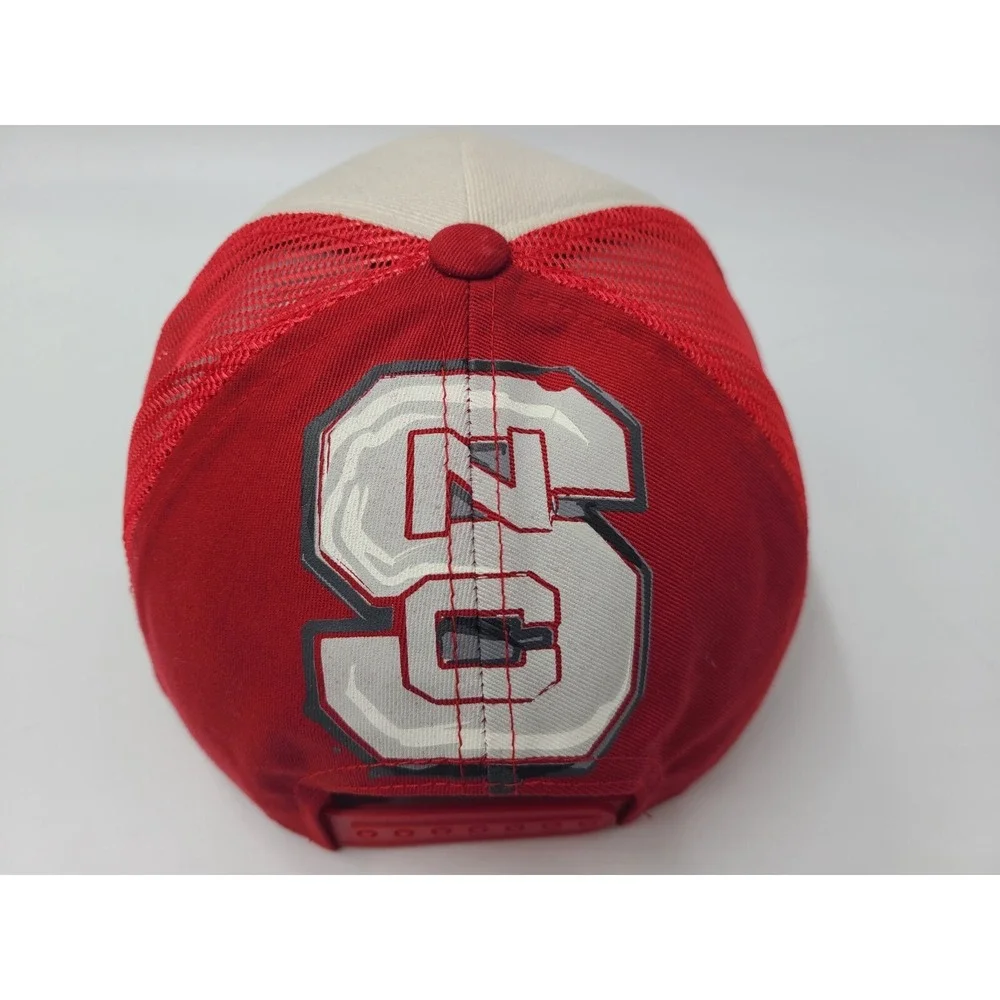 NC State University Wolfpack Adidas Distressed Mesh Trucker Snapback Hat Cap Men